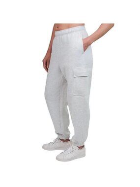 NWT Tuff Athletics Women's M Grey Cargo Jogger Sweatpants F1180